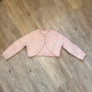 NWOT - NEXT Light Pink Fuzzy Cape Jacket 3-4yo